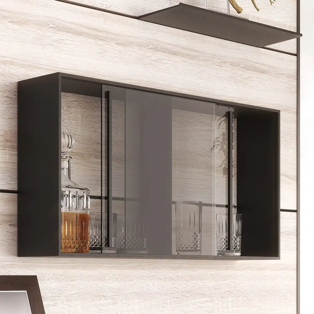 Modus mit Türen – Line 03: Hängeschrank aus Aluminium mit Schiebetüren aus Glas | Ossicolor