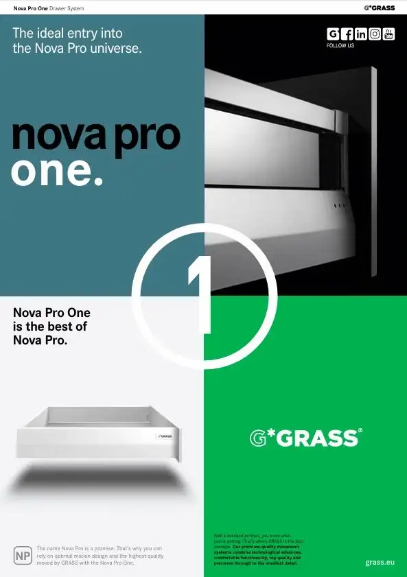 Nova Pro One Grass: functional and modern drawer system for furniture