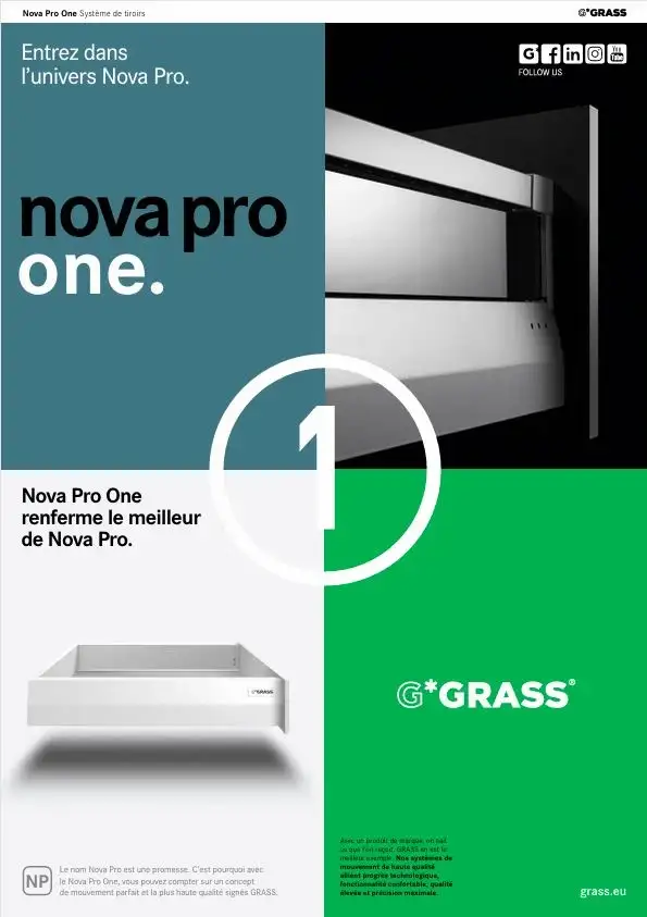 Nova Pro One Grass : système de tiroirs fonctionnel au design contemporain
