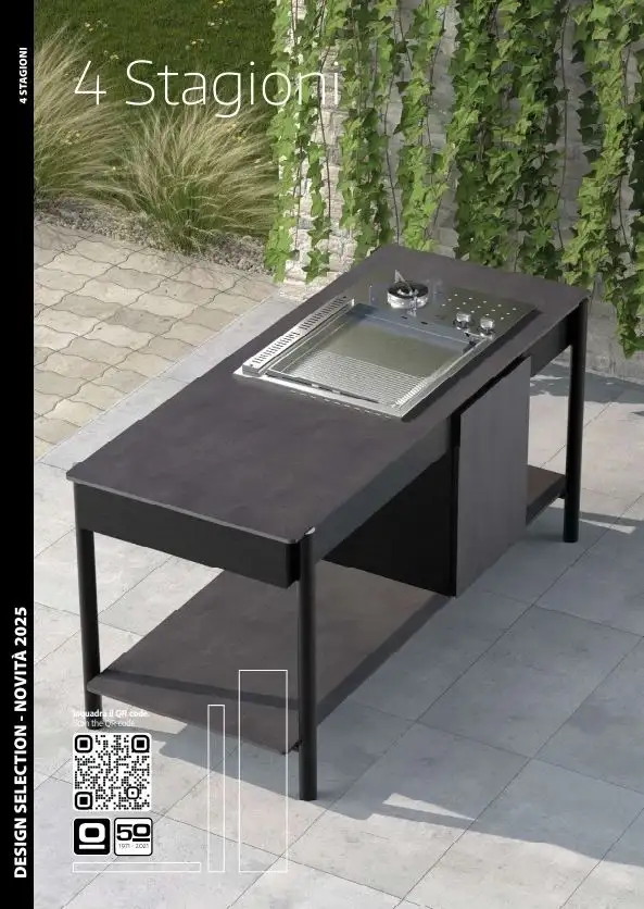 4 Stagioni: Küchenstruktur und Outdoor-Servicewagen aus Aluminium | Ossicolor