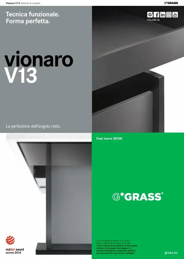 Sistema di cassetti Vionaro V13. Tecnica funzionale e forma perfetta di Grass